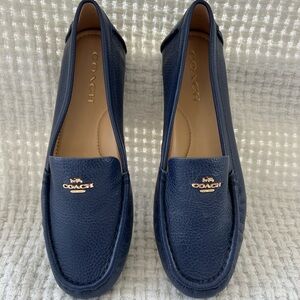 Coach Blue Leather Loafers Timeless Design